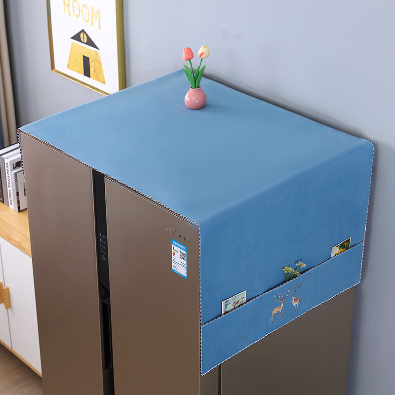 防水防滑冰箱双开门家用冰柜顶防尘罩简约防尘盖巾洗衣机垫盖布