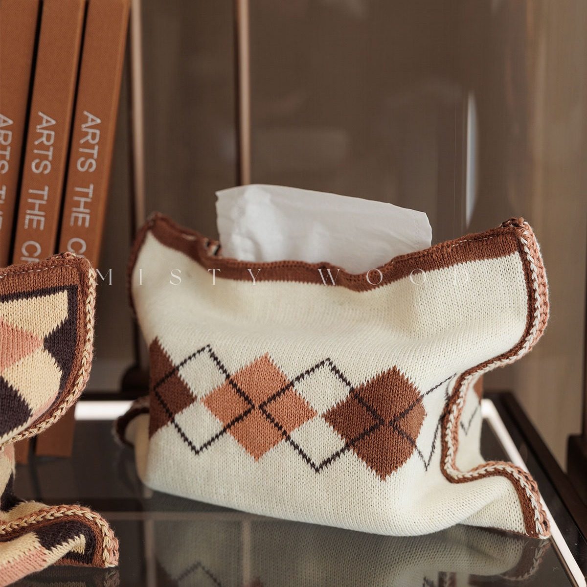 复古美拉德风针织纸巾盒创意几何纸巾袋客厅餐桌纸巾包悬挂车载,家居饰品,装饰纸巾盒,淘宝优惠券,粉丝福利购,淘宝优惠卷