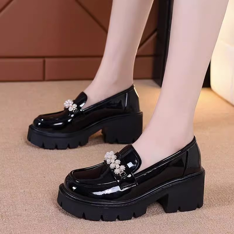 玛丽珍小皮鞋女2024春秋季新款增高女鞋厚底乐福鞋女松糕软底单鞋