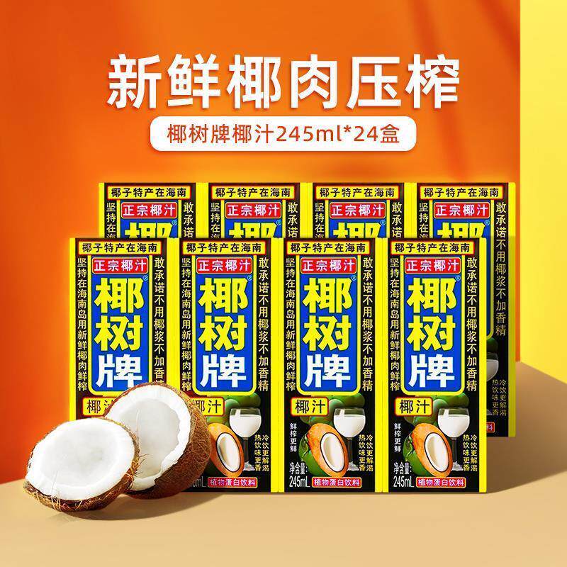 新货椰汁果汁饮料245ml*12/24盒整箱装植物蛋白椰奶海BY