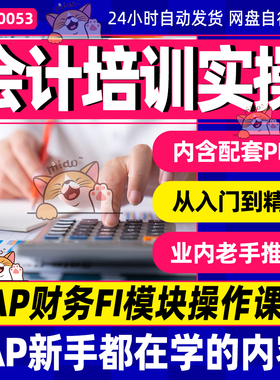 SAP系统财务会计培训SAP会计实操视频教程SAP FICO前台操作课程
