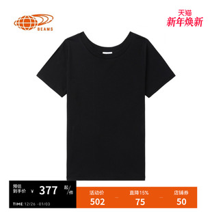 BEAMS女装 简约日常款 合身短袖 新款 纯色内搭040732 T恤2025夏季 RAY