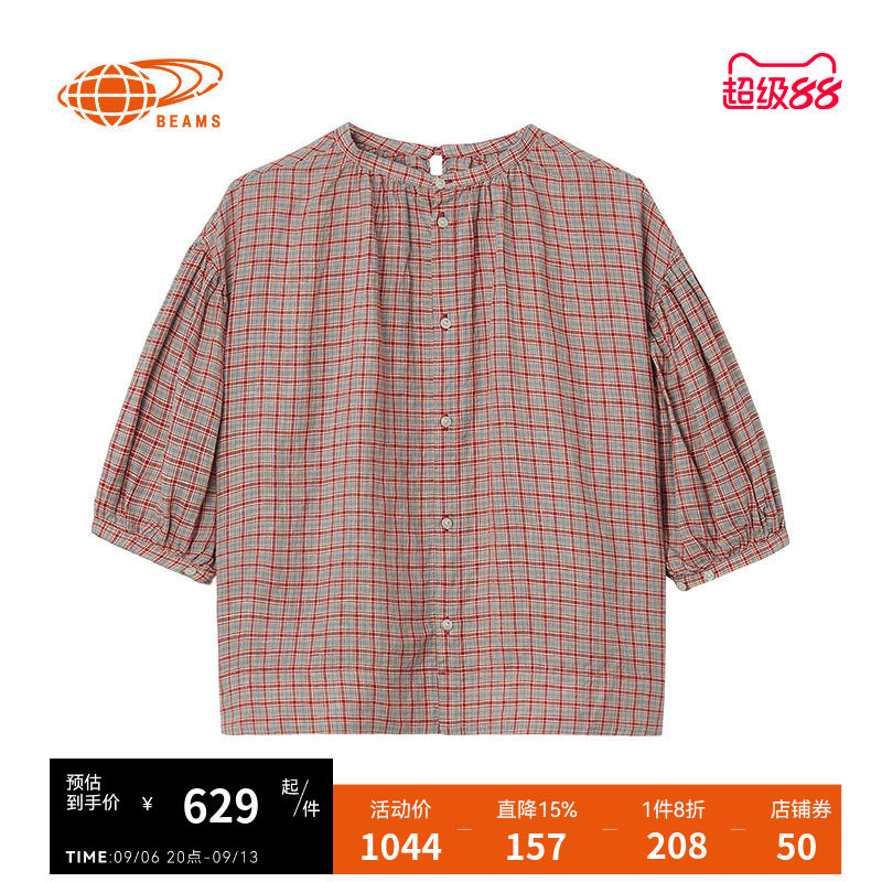 BEAMSBOY格纹上衣休闲文艺风图片