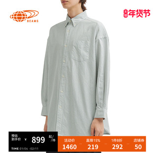 BEAMS BOY女装细条纹长袖衬衫2025冬季新款简洁日系衬衣110483XP