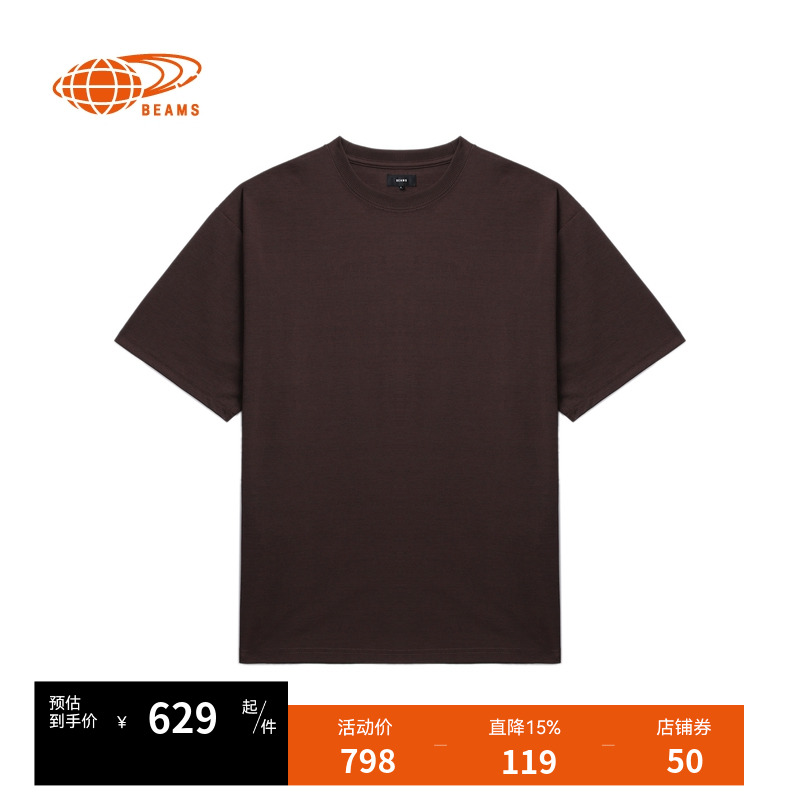 BEAMS宽松短袖T恤基础休闲款