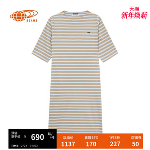 新款 BEAMS 条纹连衣裙2025夏季 半袖 宽松T恤长裙260195XO BOY女装