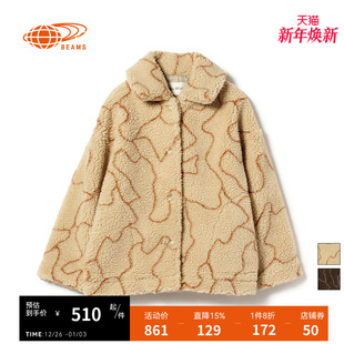 时尚 仿羊羔绒夹克新品 复古温暖毛绒外套180087XJ BEAMS女装 RAY