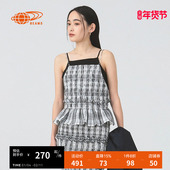 BEAMS女装 细吊带格纹背心2025夏季 新款 RAY 时髦复古拼色吊带衫