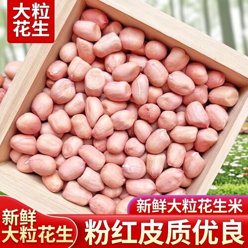 新鲜花生米花生大粒粉红粉皮榨油