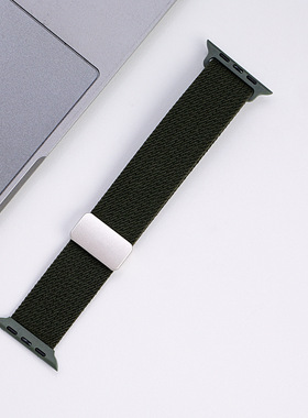 华强北苹果iwatchS78910通用尼龙手表带尼龙编织条纹儿童手表35mm