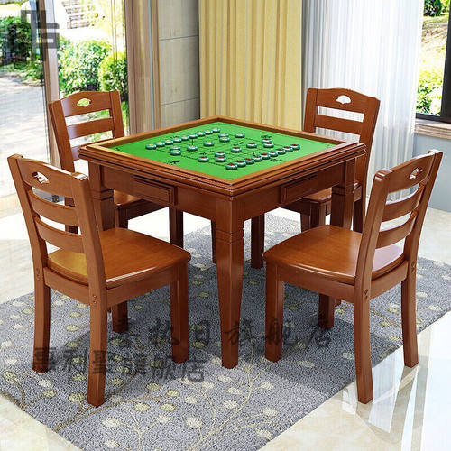 寒婵实木麻将桌餐桌两用简易手搓家用正方形棋牌桌象棋手动麻将扑
