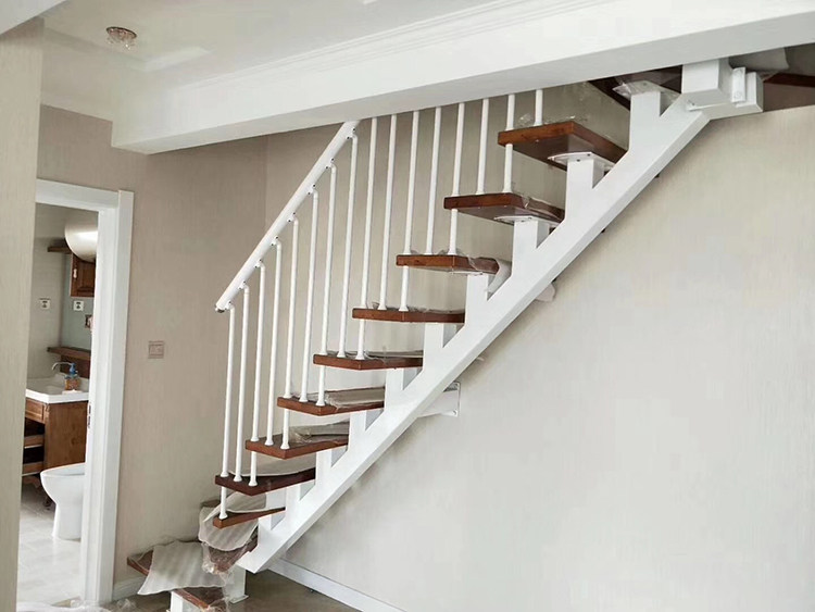 新品室内旋转楼梯转角直梯钢木楼梯阁楼复式别墅整体t楼梯家用简