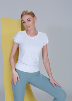 布姬爾Boojier2025新款速干T恤瑜伽服女短袖運動跑步健身服普拉提