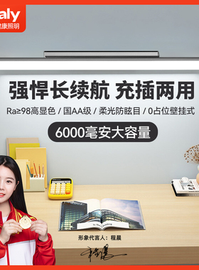 ltaly充电式壁挂式护眼台灯学习专用磁吸书桌面儿童阅读吸顶灯条