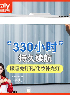 充电镜前灯卫生间化妆照明灯免打孔梳妆镜子洗脸盆卫浴柜补光台灯