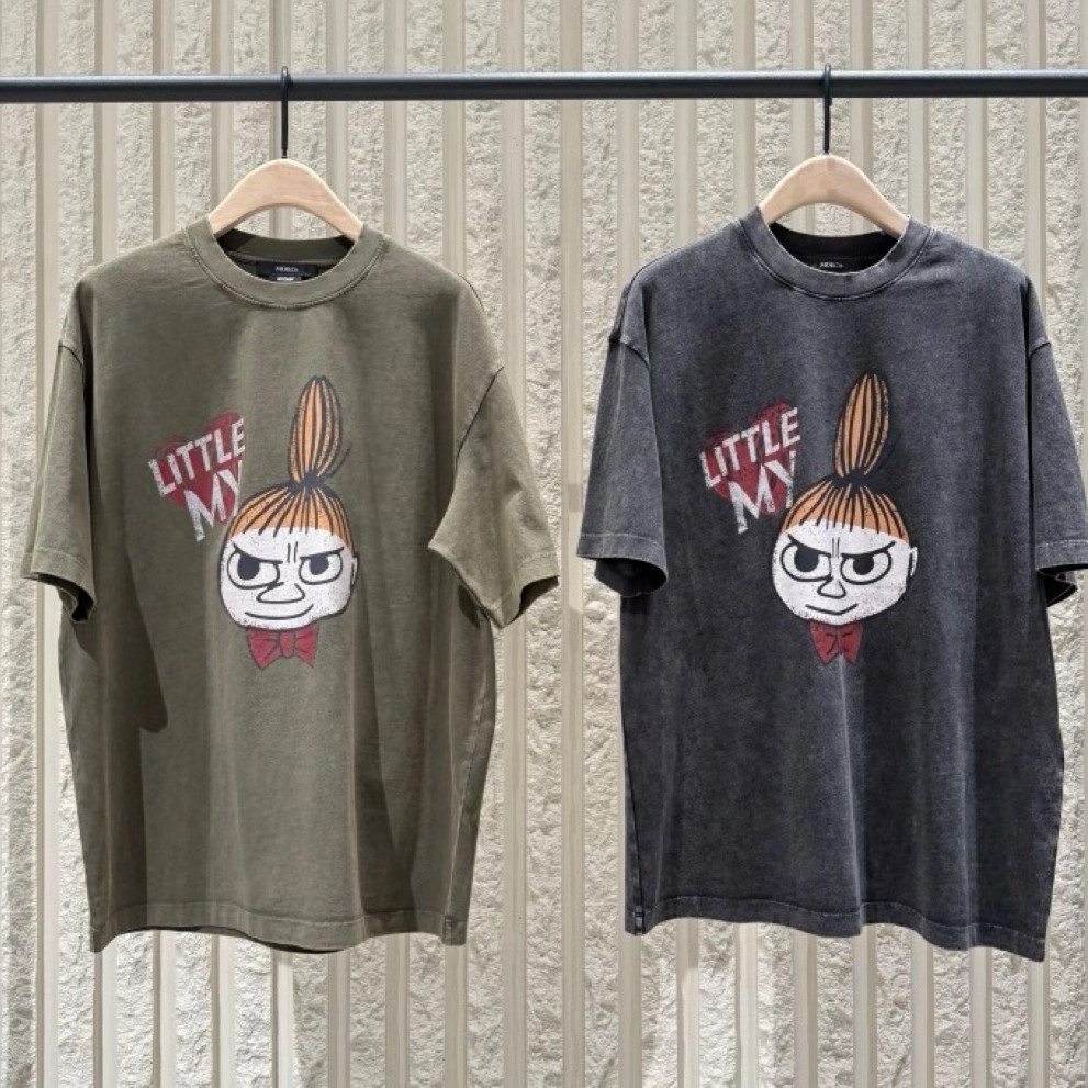 【MOOM联名】正品2026夏新品套色炒雪花斑驳棉质T恤MBF2TEE047