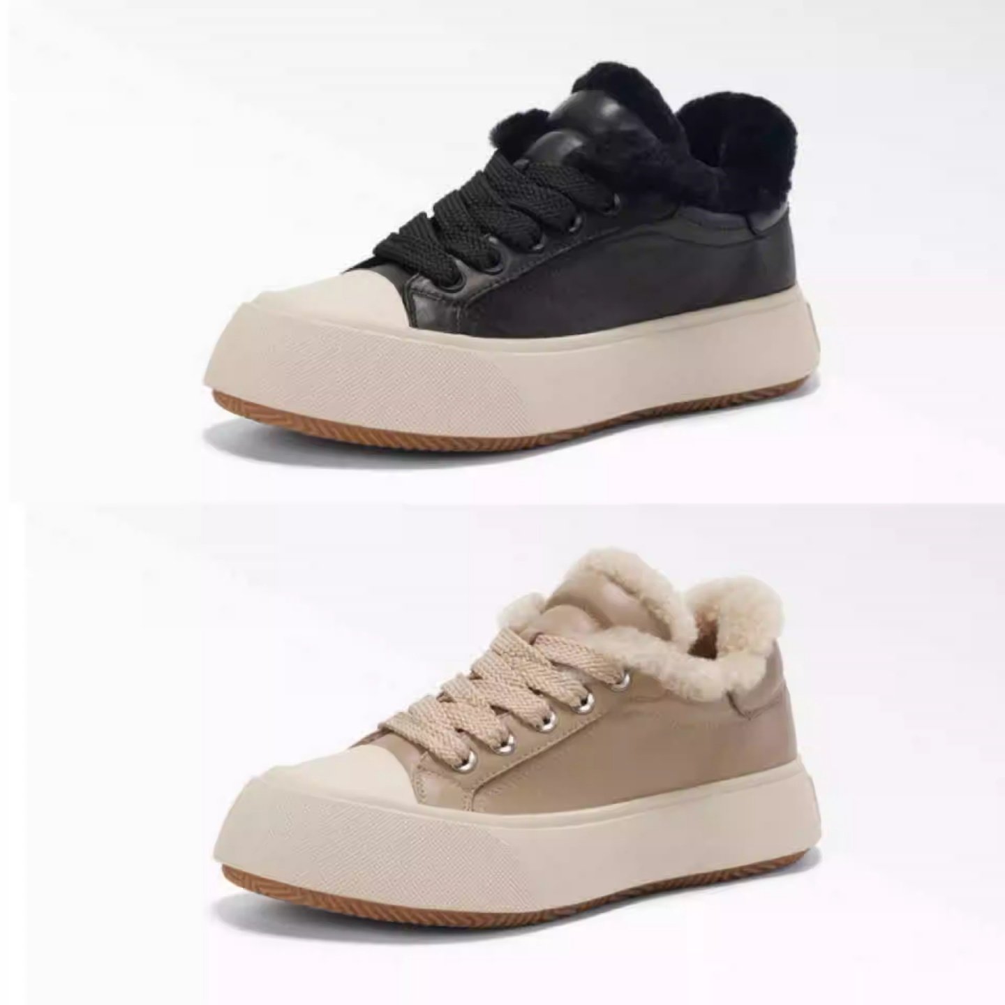 冬季新款布朗可可女潮流时尚厚底冬季毛毛鞋保暖加绒增高休闲板鞋,女鞋,休闲板鞋,淘宝优惠券,粉丝福利购,淘宝优惠卷