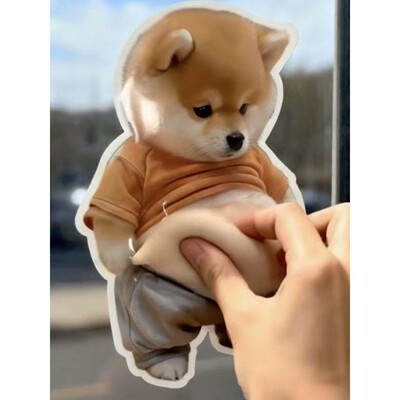 【下单立减50】小狗人大肚皮捏捏乐创意解压玩具汽车防撞贴纸