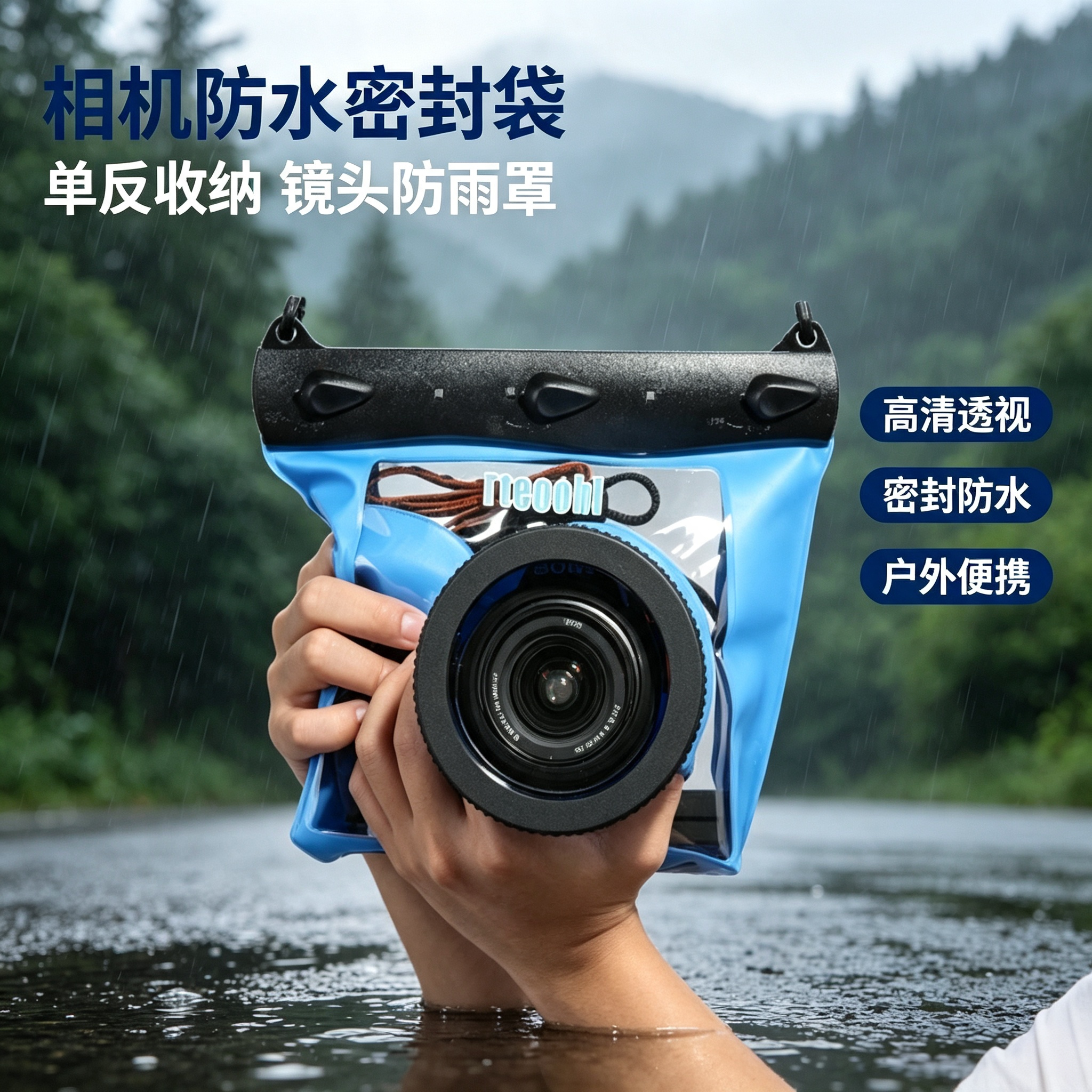 透明防沙短焦防水袋照相机单反微单收纳相机防水密封袋镜头防雨罩