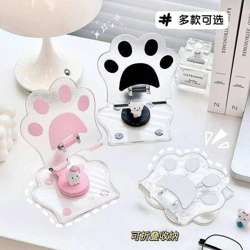 ins透明猫爪i平板手机支架追剧看电影神器卧室宿舍桌面超可爱支架