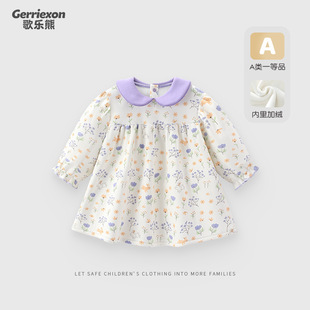 女童连衣裙秋冬款2025新款宝宝加绒裙子森系冬季小童女孩公主裙