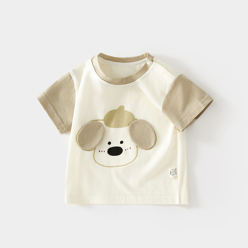 儿童短袖t恤0-3岁男女童宝宝冰肤棉半袖上衣婴儿夏季汗衫薄款童装