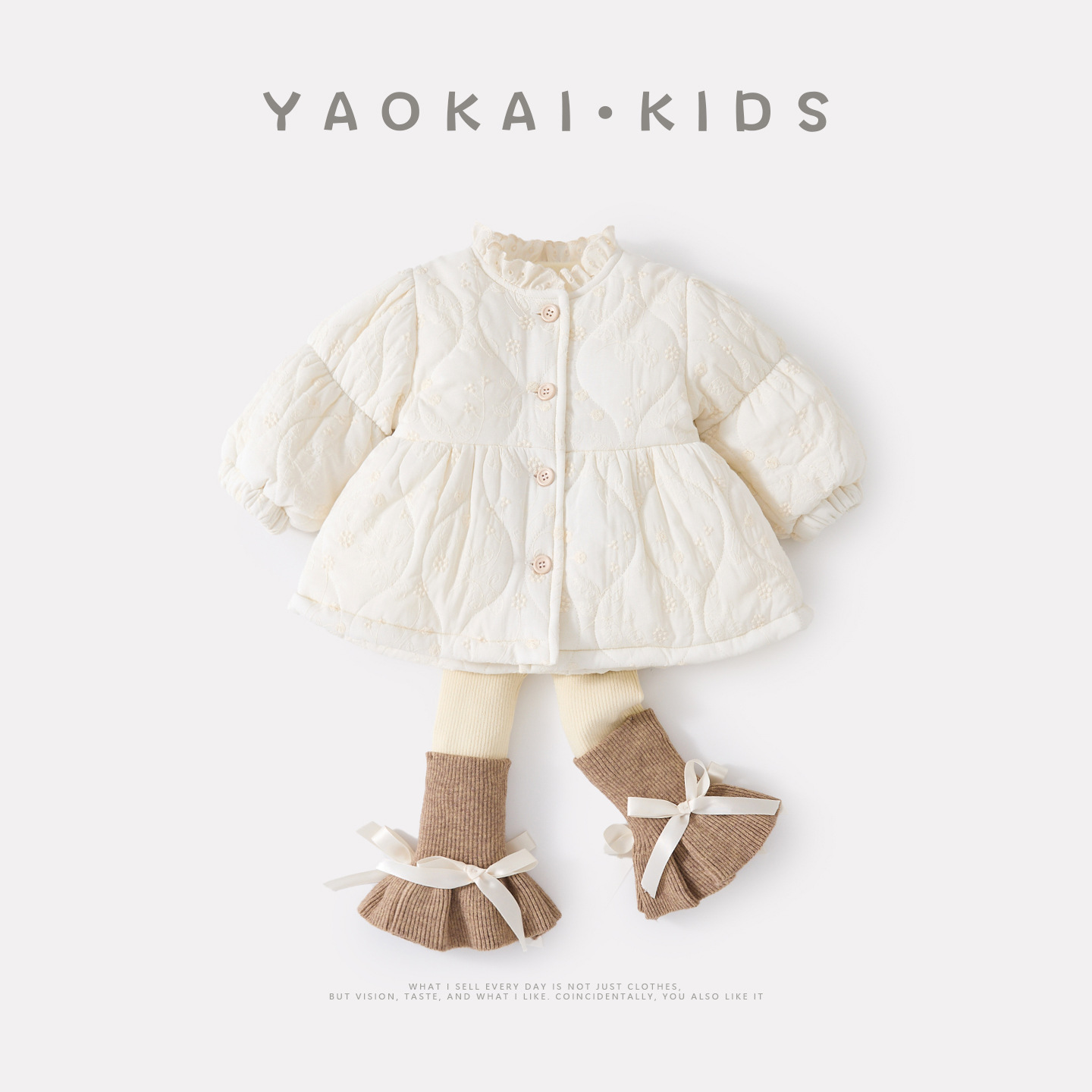 2025秋冬新款婴幼儿绗棉加绒外套套装女宝宝刺绣棉服打底裤两件套