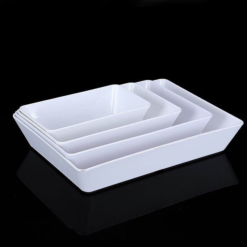 密胺餐具冷菜托盘长方形单色大众