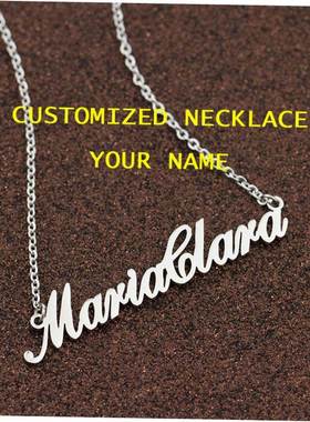 custom name necklace personalized DIY women chain fashion