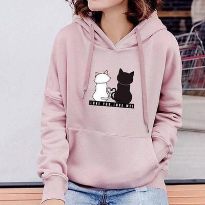 Pocket Plus Size Hoodie Girls Harajuku Solid Sweatshirts