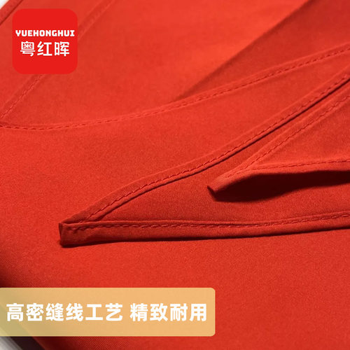粤红晖红领巾丝绸质感防皱不起球