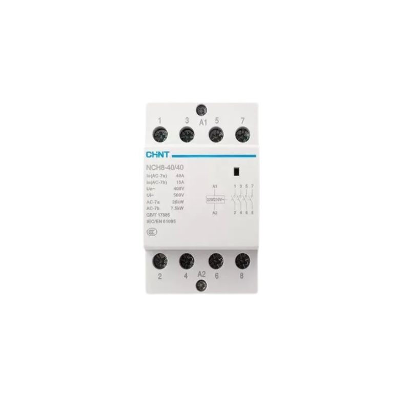 正泰（CHNT）小型导轨式单相交流接触器NCH8-40/40AC220/230V四常