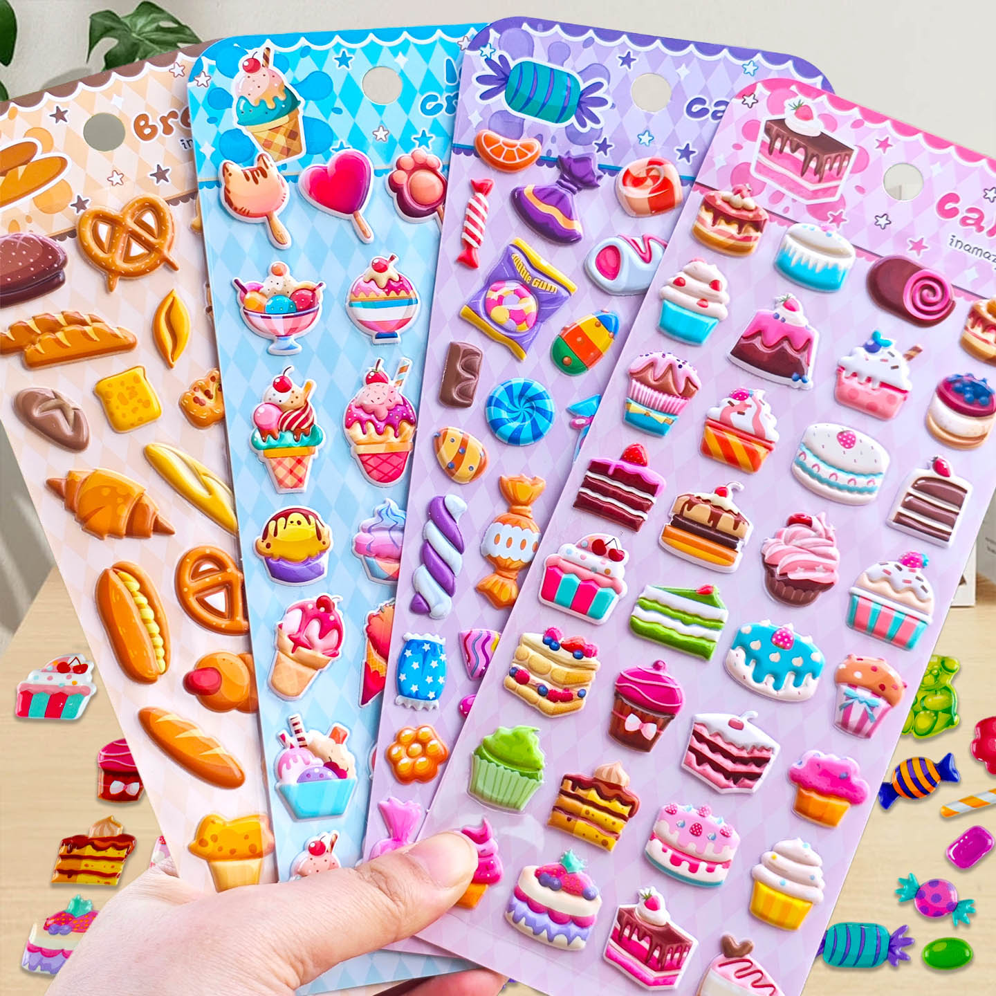 蛋糕美食糖果立体泡泡贴