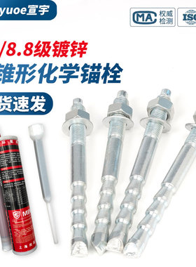 倒锥形化学螺栓特殊锥型化学锚栓建筑胶粘型锚固化学螺丝M12-M30