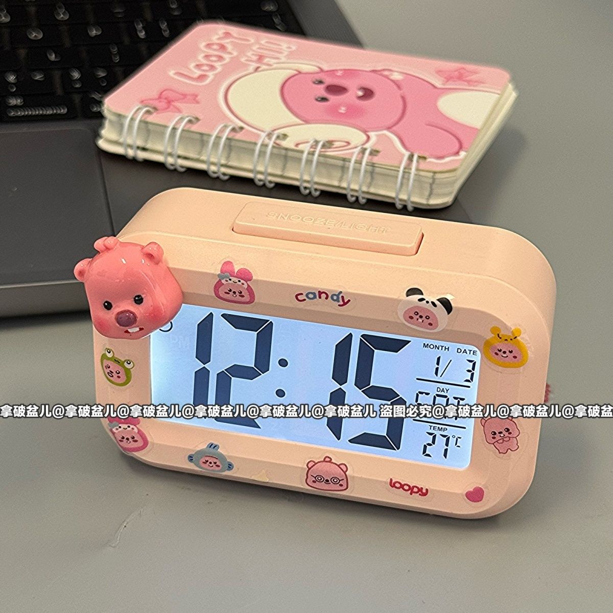 可爱loopy闹钟夜光床头时钟学生