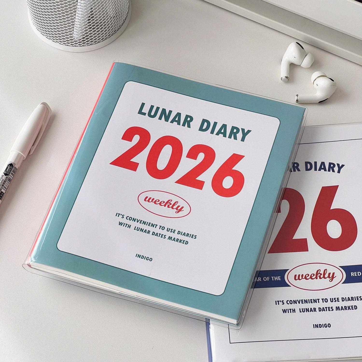 2026年韩系简约手帐本高颜值日程本学生月周计划笔记本日记本子