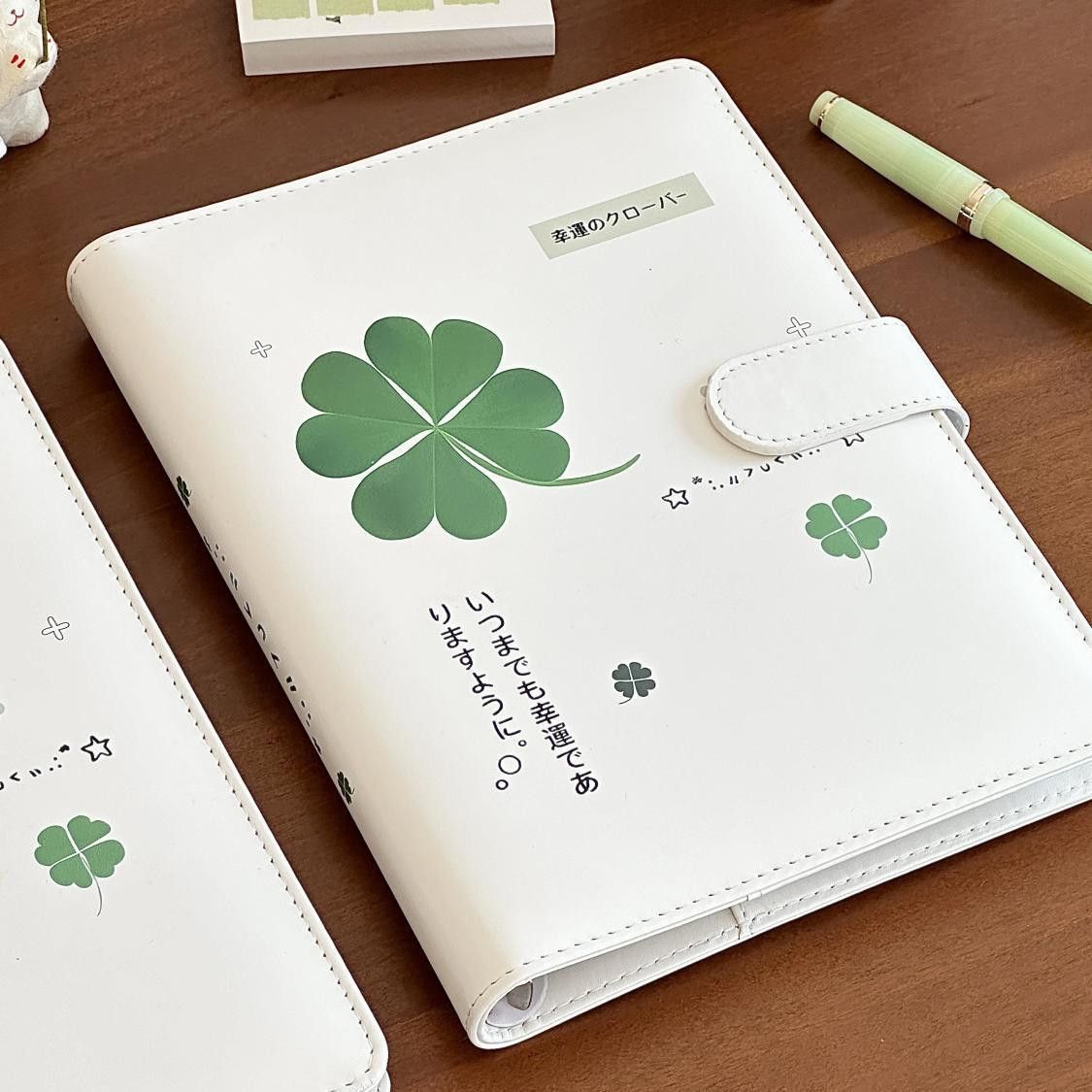 爆款幸运四叶草A5四宫格皮质活页