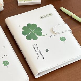 爆款幸运四叶草A5四宫格皮质活页卡册收纳相册3寸拍立得追星小卡