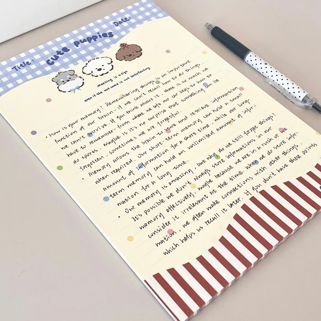 新款insB5拍纸本狗狗乐园高颜值卡通信纸便签可爱学生笔记本专用