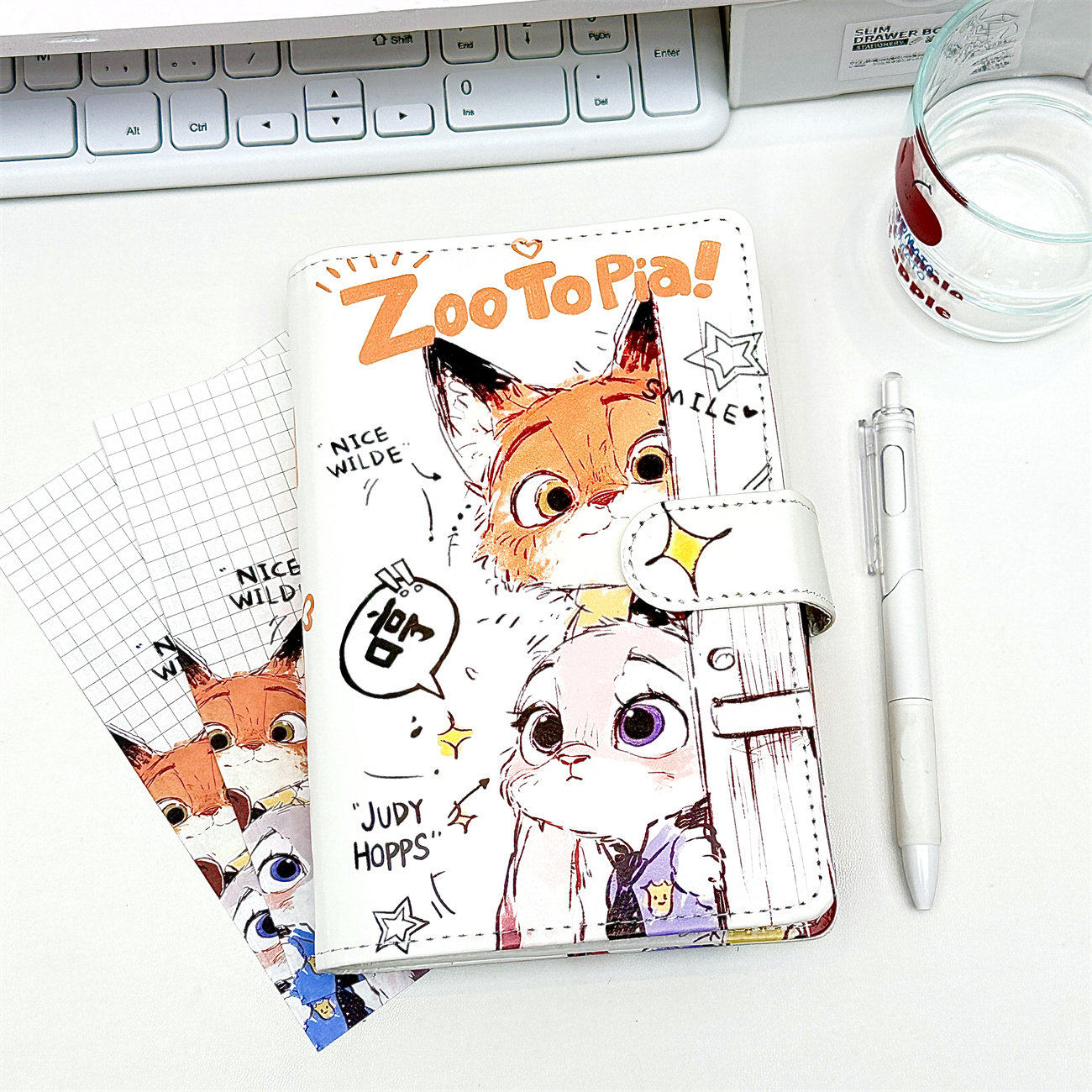 疯狂动物城a6彩页活页本笔记本大学生专用可爱手账本子ins高颜值