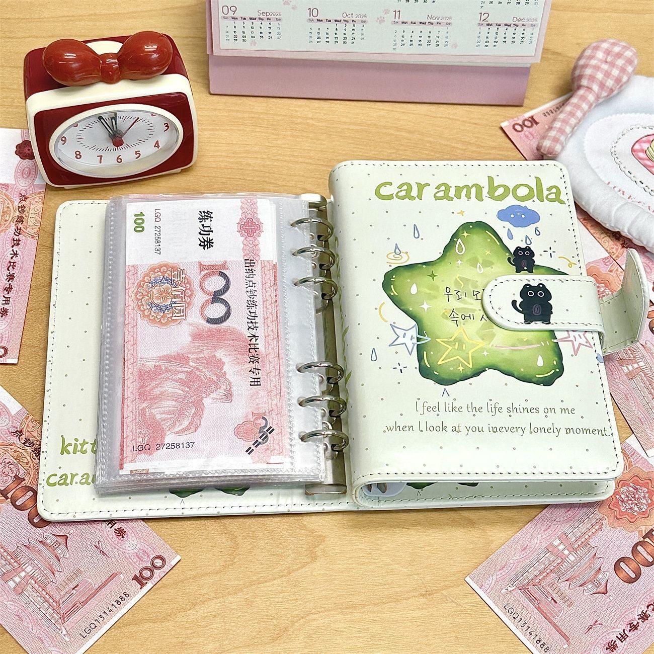小红书同款高颜值PU皮质磁吸活页A6卡册合集可爱少女心学生存钱本