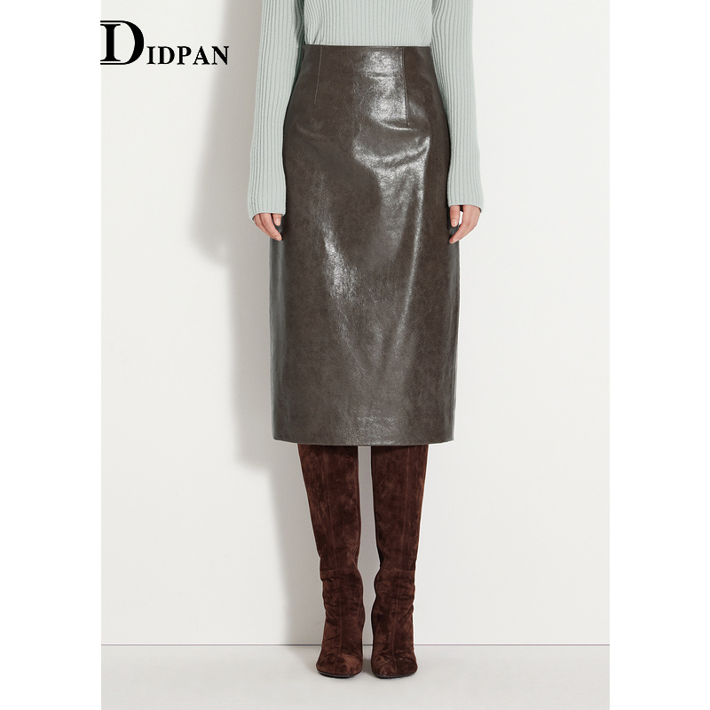 IDPAN通勤百搭修身显瘦皮裙