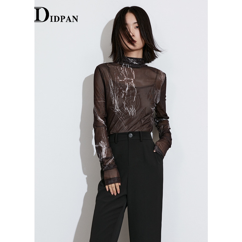 IDPAN女士时尚百搭套头长袖上衣