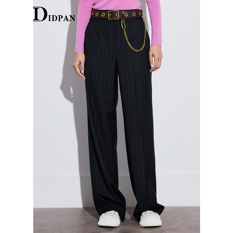 IDPAN通勤显高显瘦高腰阔腿裤