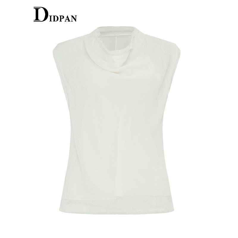 IDPAN醋纤上衣2025夏季新款设计感小众独特超好看单穿无袖上衣女