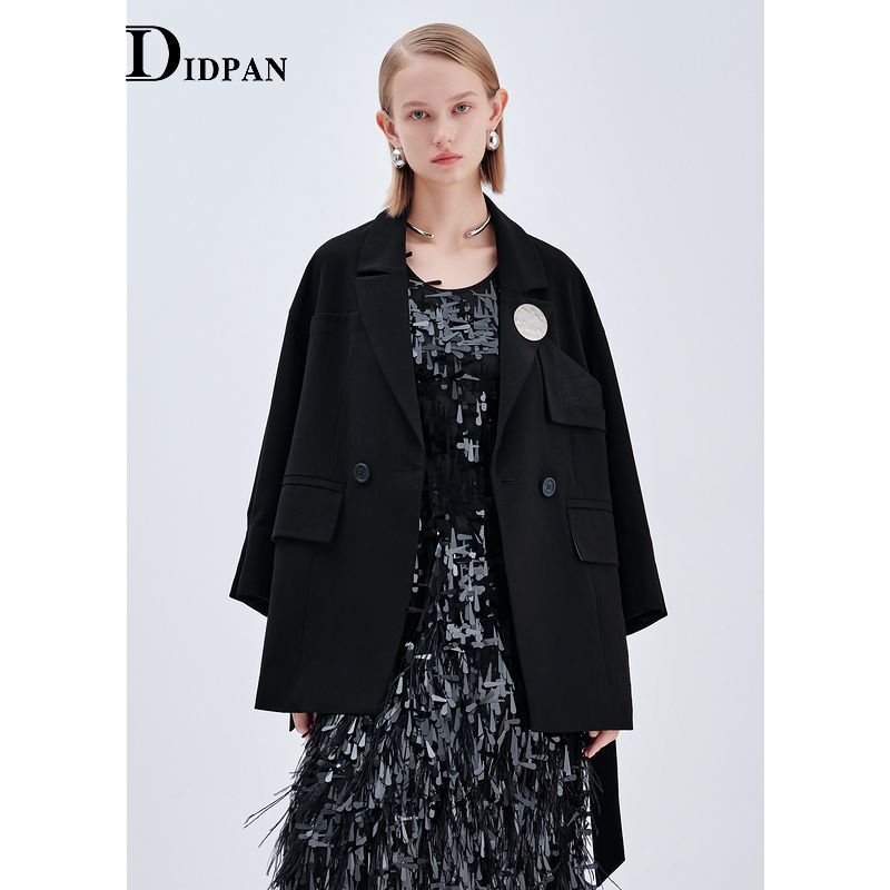 IDPAN时尚通勤西装领外套