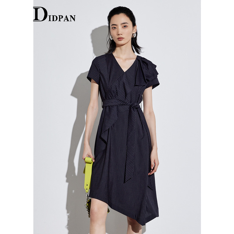 IDPAN女装时尚通勤短袖连衣裙