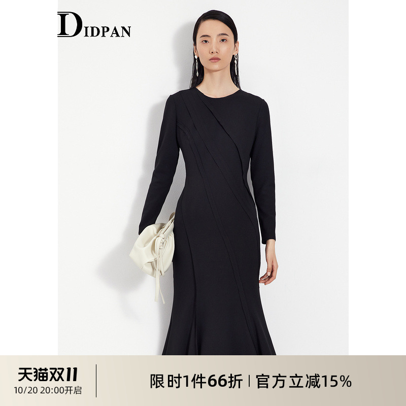 IDPAN通勤收腰显瘦鱼尾连衣裙
