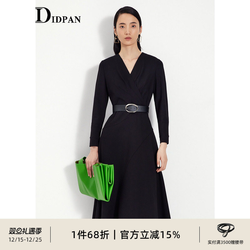 IDPAN高级感不对称显瘦连衣裙