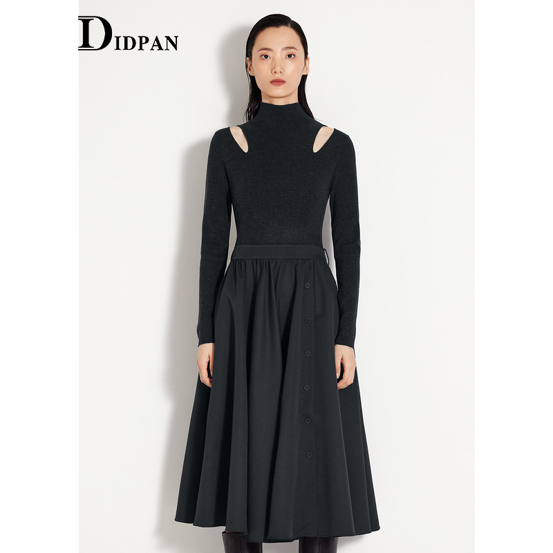 IDPAN通勤假两件拼接连衣裙